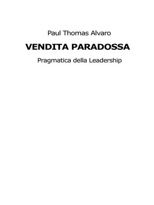 cover image of VENDITA PARADOSSA